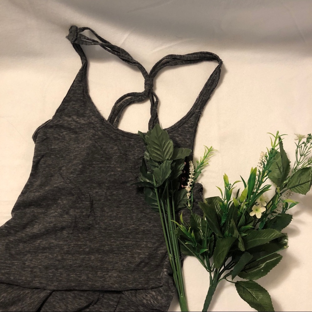Grey tank top with back detail